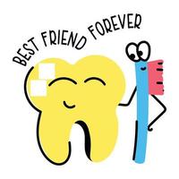 An editable flat sticker of lifetime BFF vector