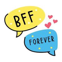 Get this flat sticker icon of BFF forever vector