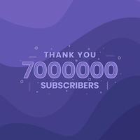 gracias 7000000 suscriptores celebración de 7 millones de suscriptores. vector