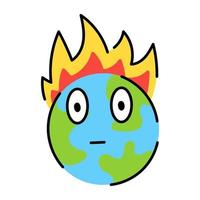 A global warming doodle sticker vector