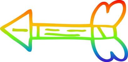 rainbow gradient line drawing cartoon arrow flying vector