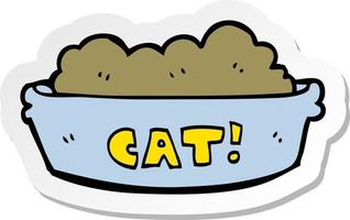 sticker of a cartoon cat food vector
