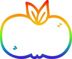 rainbow gradient line drawing cartoon apple vector