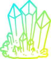 cold gradient line drawing cartoon natural crystals vector