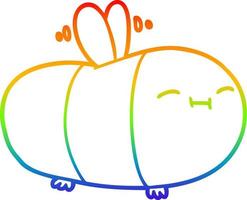 rainbow gradient line drawing happy cartoon bee vector