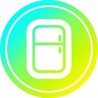 refrigerador de cocina circular en espectro de gradiente frío vector