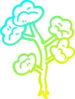 cold gradient line drawing cartoon flowers vector
