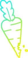 cold gradient line drawing cartoon carrot with bite marks vector