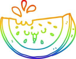 rainbow gradient line drawing cartoon watermelon vector