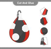 Cut and glue, cut parts of Punching Bag and glue them. Educational children game, printable worksheet, vector illustration
