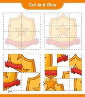 Cut and glue, cut parts of Trophy and glue them. Educational children game, printable worksheet, vector illustration