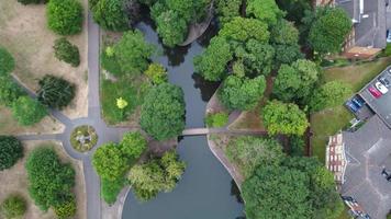 High angle and Aerial Footage of Local Free Access Public Park at Luton England UK video