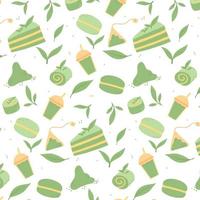 patrón con matcha. vector illustration.pattern con té verde.