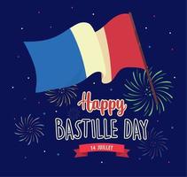 happy bastille day poster vector