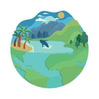 earth map ecology vector