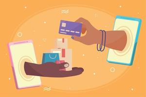 online shopping and payment vector