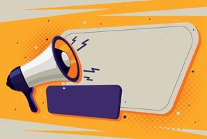 megaphone and blank banner vector