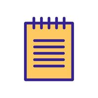 notepad to record the vector icon. Isolated contour symbol illustration