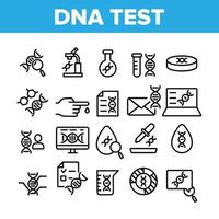 Dna Test Collection Elements Icons Set Vector