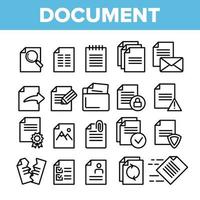 Digital, Computer Documents, File Vector Linear Icons Set