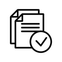 confirmed documents icon vector. Isolated contour symbol illustration vector