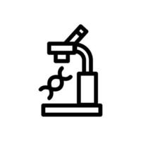 dna microscope icon vector. Isolated contour symbol illustration vector