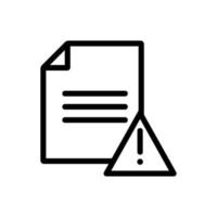 damaged document icon vector. Isolated contour symbol illustration vector