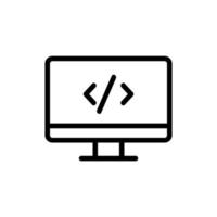 code programming icon vector. Isolated contour symbol illustration vector