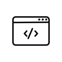 code programming icon vector. Isolated contour symbol illustration vector