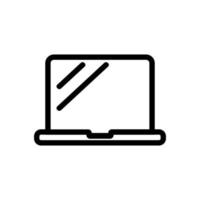 Laptop icon vector. Isolated contour symbol illustration vector