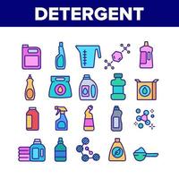 conjunto de iconos de colección de limpieza de detergente vector