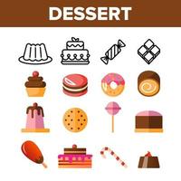 Desserts, Pastry, Sweets Vector Color Icons Set