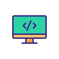 code programming icon vector. Isolated contour symbol illustration vector