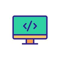 vector de icono de programación de código. ilustración de símbolo de contorno aislado