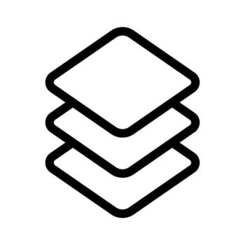 capas en el vector del icono del editor gráfico. ilustración de símbolo de contorno aislado