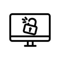 cyber attack icon vector. Isolated contour symbol illustration vector