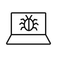 computer virus icon vector. Isolated contour symbol illustration vector