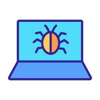 computer virus icon vector. Isolated contour symbol illustration vector