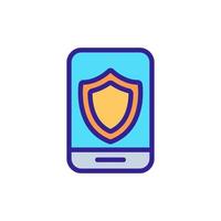 Protect the mobile phone icon vector. Isolated contour symbol illustration vector