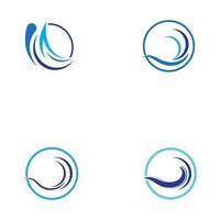 logotipo de onda de agua y logotipo de onda de mar u ondas de agua de playa, con concepto de diseño vectorial. vector