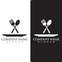 Spoon and fork logo and symbol vector