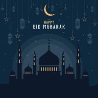 resumen religioso feliz eid mubarak ilustración vectorial islámica vector