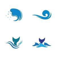 logotipo de onda de agua y logotipo de onda de mar u ondas de agua de playa, con concepto de diseño vectorial. vector