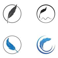 Feather pen Logo template vector