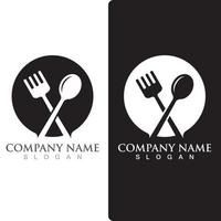 Spoon and fork logo and symbol vector