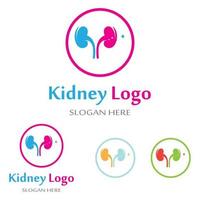 Ilustración de vector de logotipo de salud renal