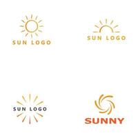 Plantilla de diseño de ilustración de vector de símbolo de logotipo de playa puesta de sol.