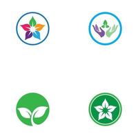 Green leaf logo. Vector design of gardens, plants and nature.