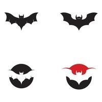 Silhouette logo of bat animal  simple flying mammal. vector