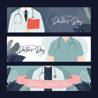 plantilla de banner del día nacional del médico vector